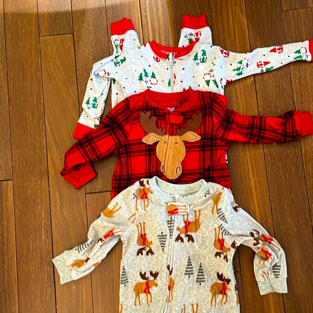 Lot of 3 christmas pajamas in 18 months
